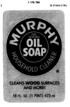 MURPHY HOUSEHOLD CLEANER PURE VEGETABLE OIL SOAP   CLEANS WOOD SURFACES AND MORE!