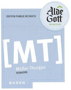 EDITION FAMILIE RICHRATH Alde Gott WINZER [MT] Müller-Thurgau FEINHERB BADEN