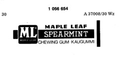 MAPLE LEAF SPEARMINT CHEWING GUM-KAUGUMMI