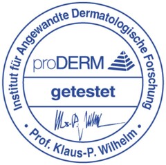 proDERM Institut für Angewandte Dermatologische Forschung getestet Prof. Klaus-P. Wilhelm