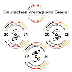 Deutsches Wertigkeits Siegel DEIN ERFOLG, UNSER SIEGEL BESTER REGIONALER ARBEITGEBER 2024 2025 2026