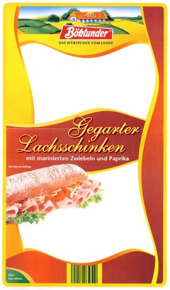 Gegarter Lachsschinken mit marinierten Zwiebeln und Paprika