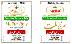 Lawangii Reis Mellat -FOOD PRODUCT-SUPER BASMATI 1121 SELA RICE Parboiled Basmati Reis REIS-RIS-RICE-RIZ-RIJST-ROS-ARROZ Mellat Reis Lecker und Aromatisch Extra Long Grain