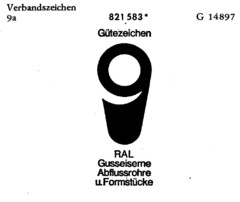 Gütezeichen RAL Gusseiserne Abflussrohre u. Formstücke