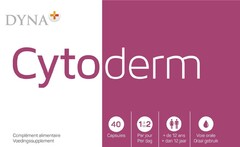 "Cytoderm DYNA" + Complément alimentaire Voedingssupplement 40 Capsules 1 à tot 2 Par jour Per dag + de 12 ans + dan 12 jaar Voie orale Oraal gebruik