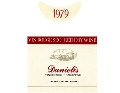 1979 VIN ROUGE SEC - RED DRY WINE Danielis VIN DE TABLE-TABLE WINE  "ACHAIA - CLAUSS" WINE Co