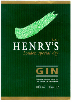 No.1 HENRY'S London special dry GIN