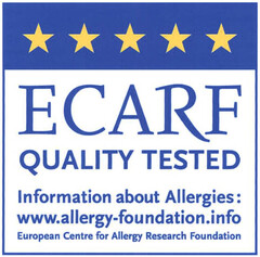 ECARF QUALITY TESTED Information about Allergies: www.allergy-foundation.info European Centre for Allergy Research Foundation