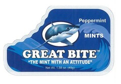 Peppermint MINTS GREAT BITE "THE MINT WITH AN ATTITUDE Net Wt. 1.58 oz. (45g)