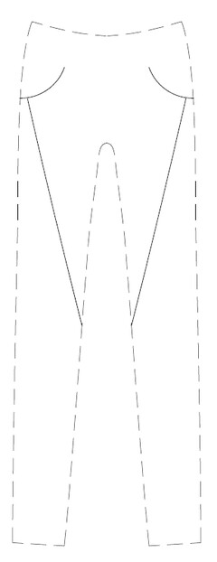 Il marchio è costituito da un disegno posto sulla parte anteriore dei pantaloni consistente in due linee rette, convergenti verso l'interno nella parte bassa, e terminanti con due linee curve nella parte alta; le linee tratteggiate non costituiscono parte del marchio..