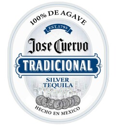JOSE CUERVO TRADICIONAL 100% DE AGAVE EST. 1795 SILVER TEQUILA HECHO EN MEXICO
