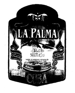 LA PALMA Ron Añejo UNIÓN DE BEBIDAS Y REFRESCOS AÑEJO AÑOS CUBA