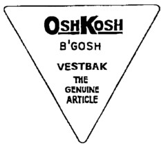 OSHKOSH B'GOSH VESTBAK THE GENUINE ARTICLE