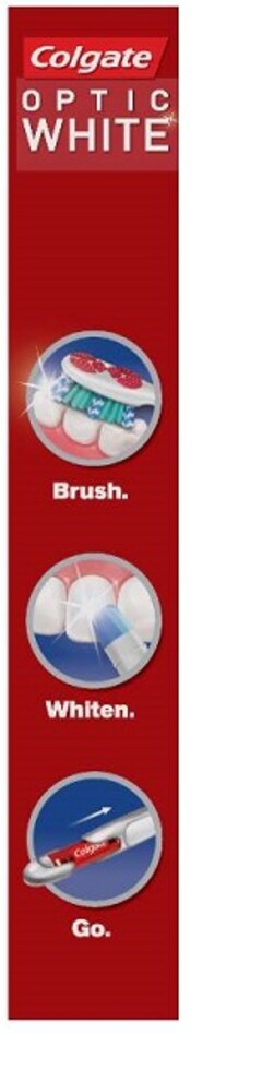 COLGATE OPTIC WHITE BRUSH. WHITEN. GO.