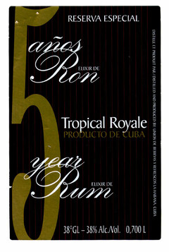 Tropical Royale ELIXIR DE Ron 5 años