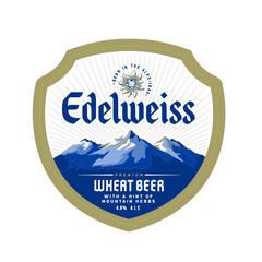EDELWEISS BORN IN THE ALPS 1646 PREMIUM WHEAT BEER WITH A HINT OF MOUNTAIN HERBS 4.9 % ALC