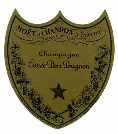 MOËT et CHANDON à Epernay Fondée en 1743 Champagne Cuvée Dom Pérignon Brut