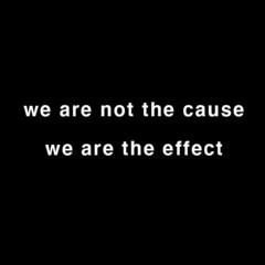 we are not the cause we are the effect