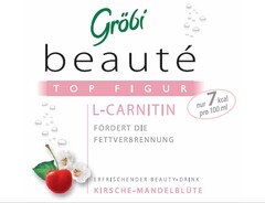 Gröbi beauté TOP FIGUR L- CARNITIN FÖRDERT DIE FETTVERBRENNUNG ERFRISCHENDER BEAUTY-DRINK KIRSCHE-MANDELBLÜTE nur 7 kcal pro 100 ml