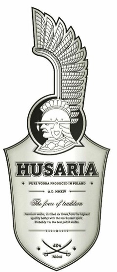 HUSARIA Pure vodka produced in Poland
