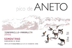 pico de ANETO tempranillo-parraleta 2009 SOMONTANO denominación de origen.