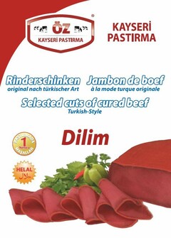 Dilim KAYSERI PASTIRMA ÖZ Rinderschinken Jambon de boef Selected cuts of cured beef