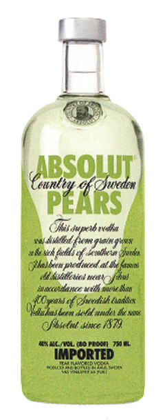ABSOLUT Country of Sweden PEARS