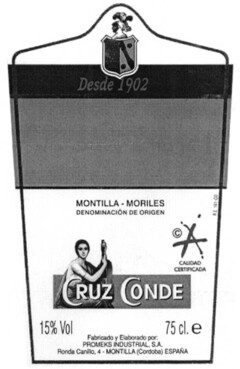 MONTILLA - MORILES DENOMINACIÓN DE ORIGEN CRUZ CONDE