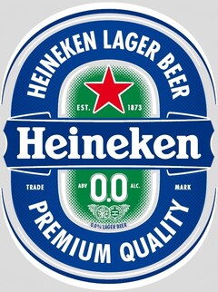 HEINEKEN LAGER BEER HEINEKEN PREMIUM QUALITY 0.0