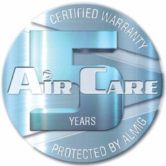 CERTIFIED WARRANTY  AIRCARE 5 YEARS PROTECTED BY ALMIG