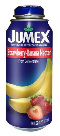 JUMEX Strawberry-Banana Nectar Worldwide Excellence in Quality From Concentrate 473ml