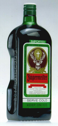 IMPORTED Jägermeister SERVE COLD KEEP ON ICE