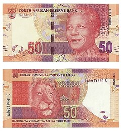 SOUTH AFRICAN RESERVE BANK, FIFTY RAND, IBHANKI ENGUVIMBA YOMZANTSI AFRIKA , BANNGA YA VHUKATI YA AFRIKA TSHIPEMBE