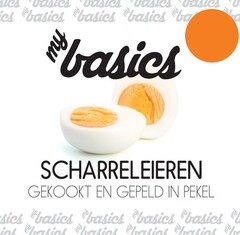 my basics SCHARRELEIEREN GEKOOKT EN GEPELD IN PEKEL