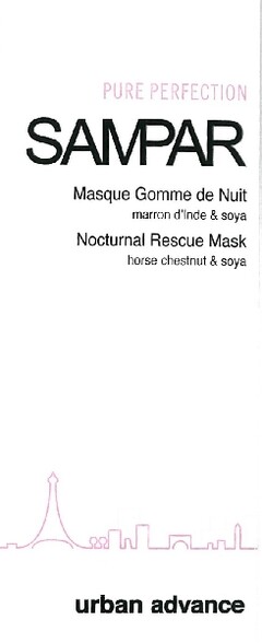 PURE PERFECTION SAMPAR Masque Gomme de Nuit marron d'Inde & soya Nocturnal Rescue Mask horse chestnut & soya urban advance