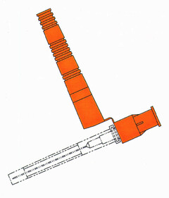 The colour orange applied to a guard for a needle or sharp.