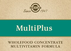 SOLGAR Since 1947 MultiPlus WHOLEFOOD CONCENTRATE MULTIVITAMIN FORMULA