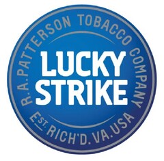 LUCKY STRIKE R.A. PATTERSON TOBACCO COMPANY EST RICH'D. V.A. USA