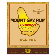 MOUNT GAY RUM BARBADOS PERFECTED BY TRADITION
SINCE 1703 ECLIPSE