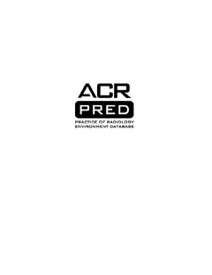 ACR PRED PRACTICE OF RADIOLOGY ENVIRONMENT DATABASE