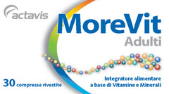 actavis MoreVit Adulti 30 compresse rivestite Integratore alimentare a base di Vitamine e Minerali