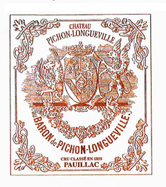 CHATEAU PICHON-LONGUEVILLE au BARON de PICHON-LONGUEVILLE. CRU CLASSÉ EN 1855 PAUILLAC