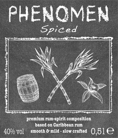 Phenomen Spiced premium rum-spirit composition based on Caribbean rum smooth & mild - slow crafted