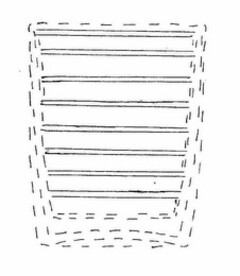 The trade mark is a position mark. The mark consists of horizontal dimensional impressions made on the inner lining of transparent or translucent containers, beverageware, drinkware and tumblers and creating the appearance of horizontal lines. The broken lines show placement/position of the mark on the goods and do not form part of the mark.