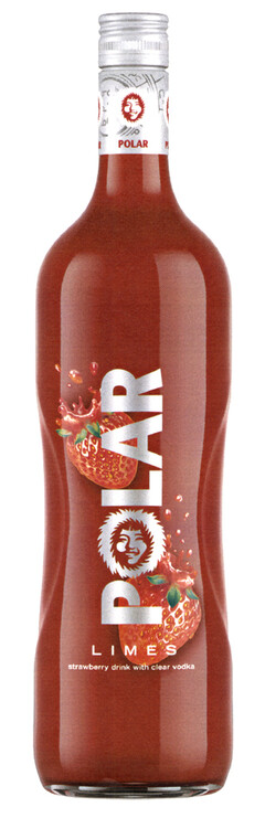 POLAR LIMES strawberry drink with clear vodka