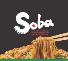 Soba Nudeln mit Yakisoba-Sauce Nouilles avec sauce Yakisoba Noedels met Yakisoba saus