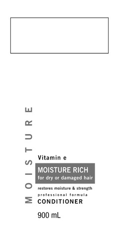 MOISTURE Vitamin e MOISTURE RICH for dry or damaged hair restores moisture & strength professional formula CONDITIONER 900 mL