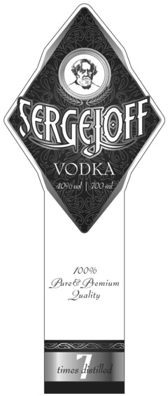 Sergejoff Vodka 40% vol | 700 ml 100% Pure & Premium Quality 7 times distilled