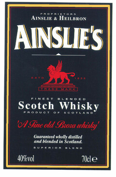 AINSLIE'S Scotch Whisky