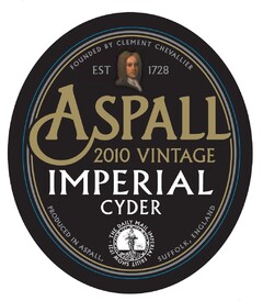 FOUNDED BY CLEMENT CHEVALLIER EST 1728 ASPALL 2010 VINTAGE IMPERIAL CYDER PRODUCED IN ASPALL, SUFFOLK, ENGLAND